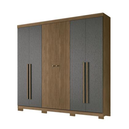 Imagem de Guarda Roupa Casal Ripado 6 Portas 4 Gavetas Antony com Pés