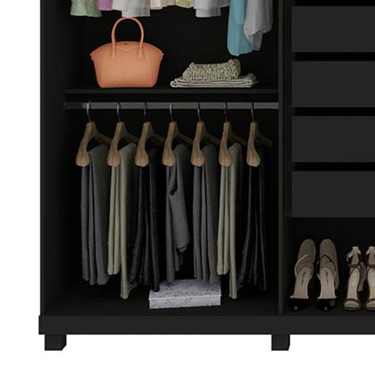 Imagem de Guarda Roupa Casal Ripado 6 Portas 4 Gavetas com Espelho Absolut New 100% MDF
