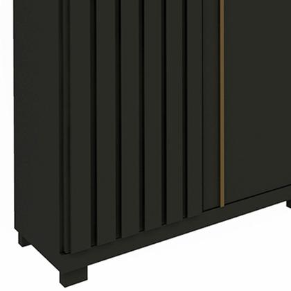 Imagem de Guarda Roupa Casal Ripado 6 Portas 4 Gavetas com Espelho Absolut New 100% MDF