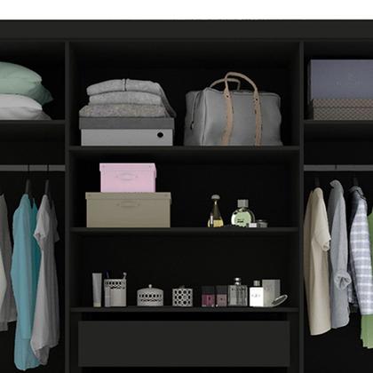 Imagem de Guarda Roupa Casal Ripado 6 Portas 4 Gavetas com Espelho Absolut New 100% MDF