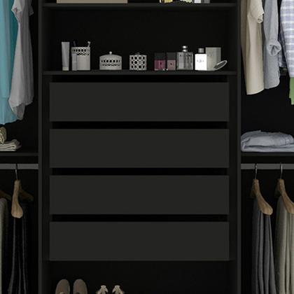 Imagem de Guarda Roupa Casal Ripado 6 Portas 4 Gavetas com Espelho Absolut New 100% MDF