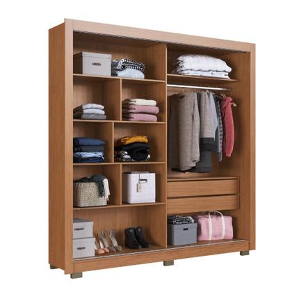 Imagem de Guarda Roupa Casal Ripado com Espelho 2 Portas de Correr com Pés Tokyo Faimec