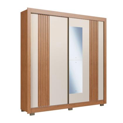 Imagem de Guarda Roupa Casal Ripado com Espelho 2 Portas de Correr com Pés Tokyo Faimec