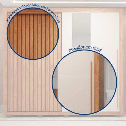 Imagem de Guarda-roupa Casal Ripado com Espelhos 2 Portas e 4 Gavetas Suburban Gold Espresso Móveis