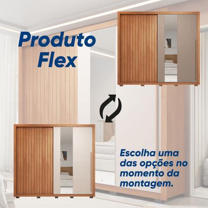 Imagem de Guarda-roupa Casal Ripado com Espelhos 2 Portas e 4 Gavetas Suburban Gold Espresso Móveis