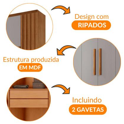 Imagem de Guarda Roupa Casal Roma MDF 6 Portas e 2 Gavetas