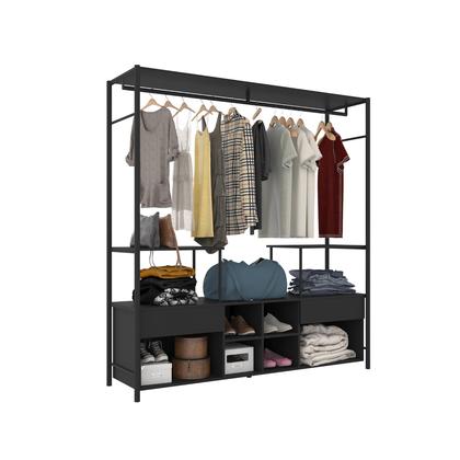 Imagem de Guarda Roupa Casal Roupeiro Closet Barcelona Industrial Preto