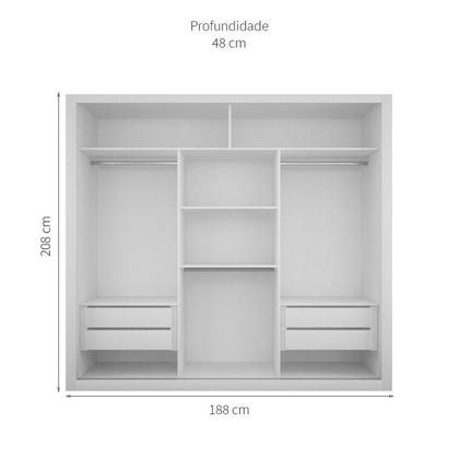 Guarda-Roupa Casal Sabrina Gold 3 PT 4 GV Branco - Mobly Imagem de Guarda-Roupa Casal Sabrina Gold 3 PT 4 GV Branco