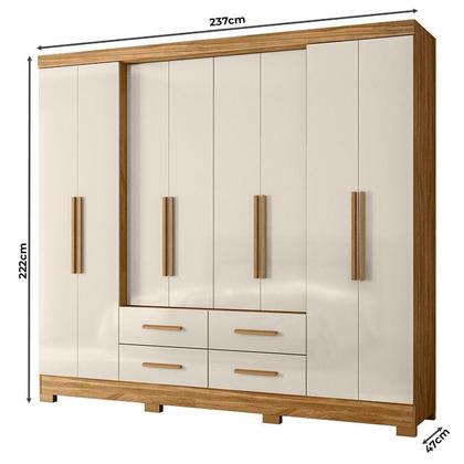 Imagem de Guarda Roupa Casal San Lorenzo 8 Portas Freijó Off White - Moval