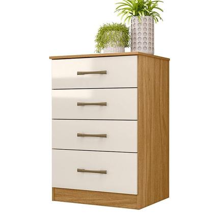 Imagem de Guarda Roupa Casal San Lorenzo com Espelho e Cômoda MS913 Freijó Off White  Moval