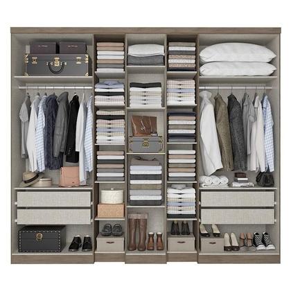 Imagem de Guarda Roupa Casal Selecto Glass 7 Portas Rustic Off White Acetinado e Cabeceira Formosa Glass Rustic -THB