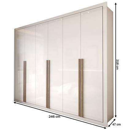 Imagem de Guarda-Roupa Casal Severo 6 Portas 6 Gavetas Branco - Panorama Móveis