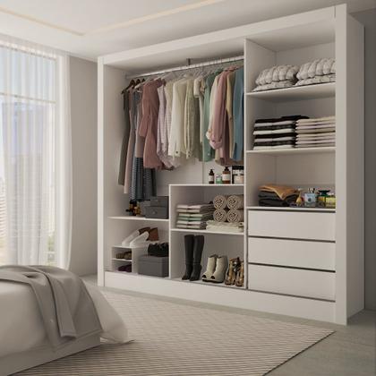 Imagem de Guarda-Roupa Casal Sophia 3 Portas 3 Gavetas com Espelho Branco - Panorama Móveis