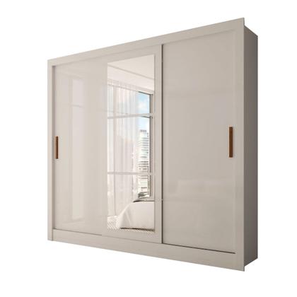 Imagem de Guarda-Roupa Casal Sophia 3 Portas 3 Gavetas com Espelho Branco - Panorama Móveis