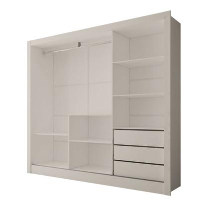 Imagem de Guarda-Roupa Casal Sophia 3 Portas 3 Gavetas com Espelho Branco - Panorama Móveis
