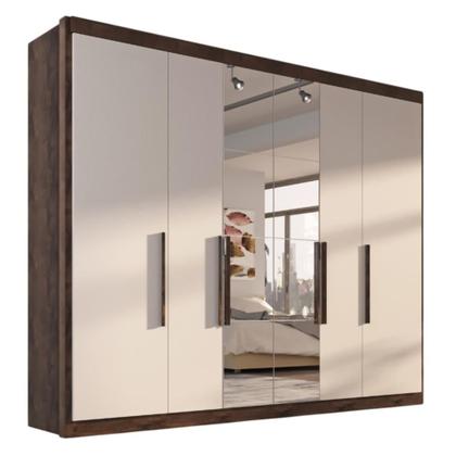 Imagem de Guarda Roupa Casal Tonielque Valência com Espelho 6 Portas e 6 Gavetas