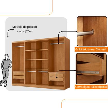 Imagem de Guarda Roupa Casal Toquio MDF com 8 Portas 4 Gavetas Moderna Mobília