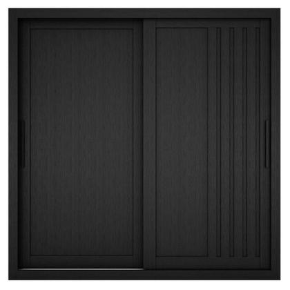Imagem de Guarda Roupa Casal Trianon preto TX 2 portas com Armário Multiuso Max Plus 2 portas Cinamomo Preto Catedral Fosco-Zanzini