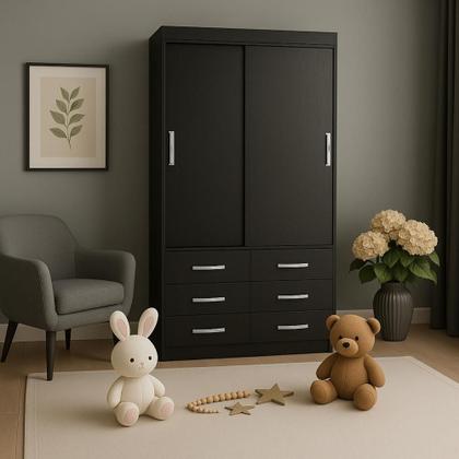 Imagem de Guarda Roupa Casal Veneza Premium 2 Portas de Correr 6 Gavetas