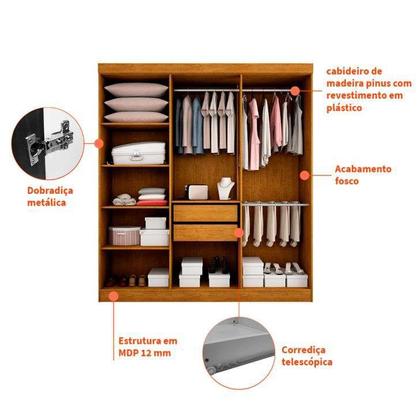 Guarda-Roupa Casal Ventura 6 PT Imbuia e Off White - Mobly Imagem de Guarda-Roupa Casal Ventura 6 PT Imbuia e Off White