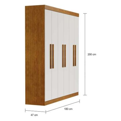 Guarda-Roupa Casal Ventura 6 PT Imbuia e Off White - Mobly Imagem de Guarda-Roupa Casal Ventura 6 PT Imbuia e Off White