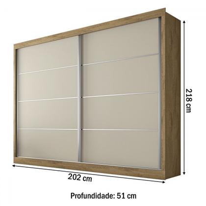 Imagem de Guarda-Roupa Casal Verona Plus 2 Portas 4 Gavetas 100% Mdf Amêndoa/Off White - Mademarques