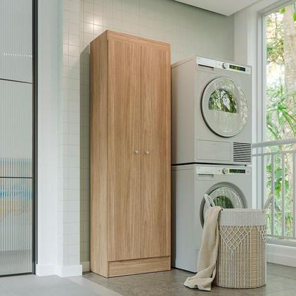 Imagem de Guarda Roupa Casal Versa 6 Portas Freijó Off White Fosco com Armário Multiuso Aura Freijó Fosco - Kits Paraná