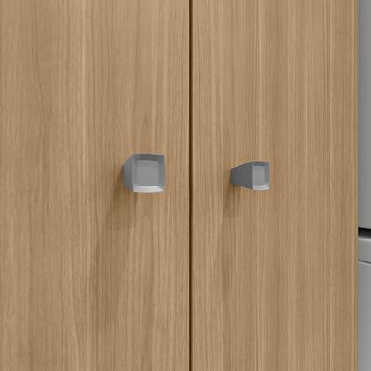 Imagem de Guarda Roupa Casal Versa 6 Portas Freijó Off White Fosco com Armário Multiuso Aura Freijó Fosco - Kits Paraná