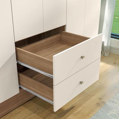 Imagem de Guarda Roupa Casal Versa 6 Portas Freijó Off White Fosco com Armário Multiuso Aura Freijó Fosco - Kits Paraná