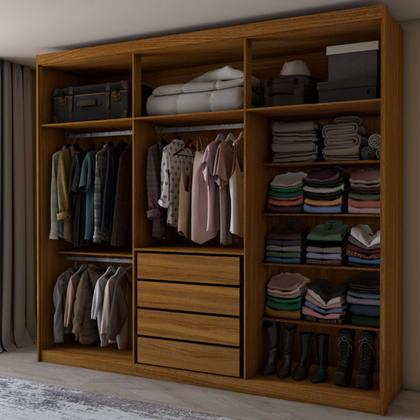 Imagem de Guarda-Roupa Casal Versalhes 6 Portas 4 Gavetas Cinamomo/Off White - Panorama Móveis
