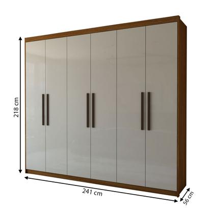 Imagem de Guarda-Roupa Casal Versalhes 6 Portas 4 Gavetas Cinamomo/Off White - Panorama Móveis