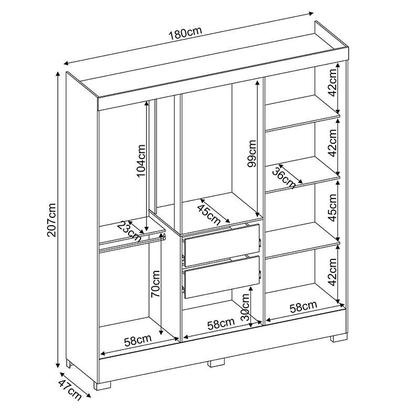 Imagem de Guarda Roupa Casal Verso 6 Portas Amêndola - Demóbile