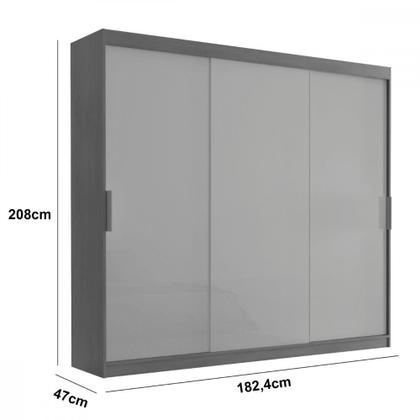 Imagem de Guarda Roupa Casal Vitor em MDF com 3 Portas e 6 Cabideiros Moderna