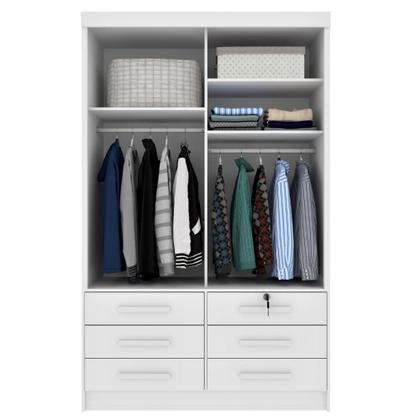 Imagem de Guarda Roupa Chicago 2 Portas 6 Gavetas Neve/Neve Tcil Moveis