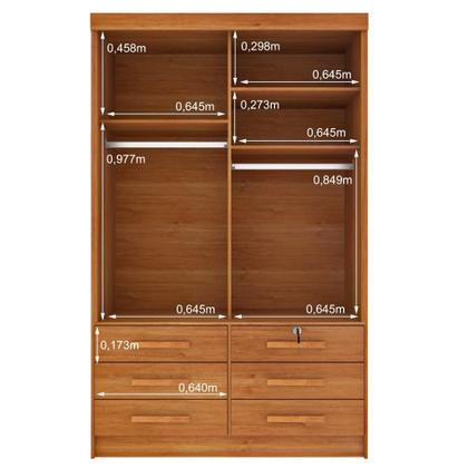 Imagem de Guarda Roupa Chicago 2 Portas 6 Gavetas Neve/Neve Tcil Moveis