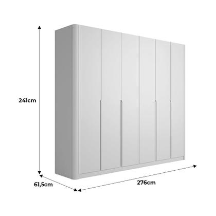 Guarda-Roupa Chloe (L: 276cm) 100% MDF C/ 6 Portas Grigio