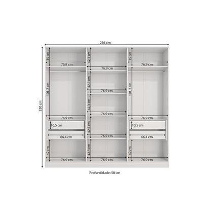 Guarda-roupa Closet 4 Gavetas Kapperberg Adapt Branco 237cm ...