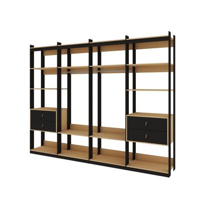 Imagem de Guarda Roupa Closet 4 Modulos, 4 Gavetas, 2 Cabideiros Estilo Industrial
