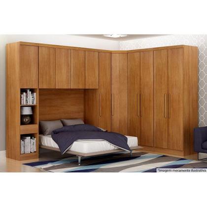 Imagem de Guarda Roupa Closet de Quarto Canto Obliquo Rizon c/ 1 Porta Freijo Cumaru - Novo Horizonte
