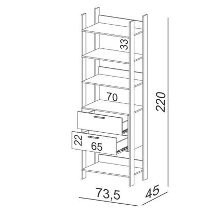 Imagem de Guarda Roupa Closet Industrial 2 Gavetas 4 Prateleiras Tw401 Freijó/Preto Fosco