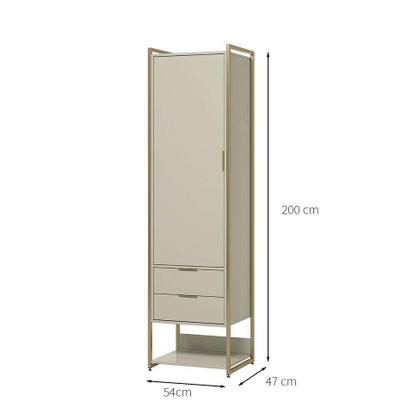 Guarda-Roupa Closet Industrial Mital 1 PT 2 GV Off White e Dourado - Mobly Imagem de Guarda-Roupa Closet Industrial Mital 1 PT 2 GV Off White e Dourado