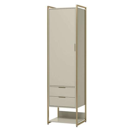 Guarda-Roupa Closet Industrial Mital 1 PT 2 GV Off White e Dourado - Mobly Imagem de Guarda-Roupa Closet Industrial Mital 1 PT 2 GV Off White e Dourado