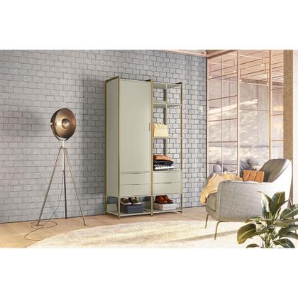 Guarda-Roupa Closet Industrial Mital 1 PT 4 GV Off White e Dourado - Mobly Imagem de Guarda-Roupa Closet Industrial Mital 1 PT 4 GV Off White e Dourado