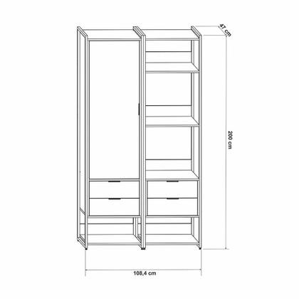 Guarda-Roupa Closet Industrial Mital 1 PT 4 GV Off White e Dourado - Mobly Imagem de Guarda-Roupa Closet Industrial Mital 1 PT 4 GV Off White e Dourado