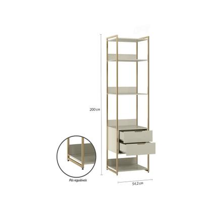 Guarda-Roupa Closet Industrial Mital 1 PT 4 GV Off White e Dourado - Mobly Imagem de Guarda-Roupa Closet Industrial Mital 1 PT 4 GV Off White e Dourado
