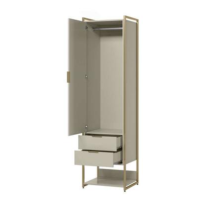 Guarda-Roupa Closet Industrial Mital 1 PT 4 GV Off White e Dourado - Mobly Imagem de Guarda-Roupa Closet Industrial Mital 1 PT 4 GV Off White e Dourado