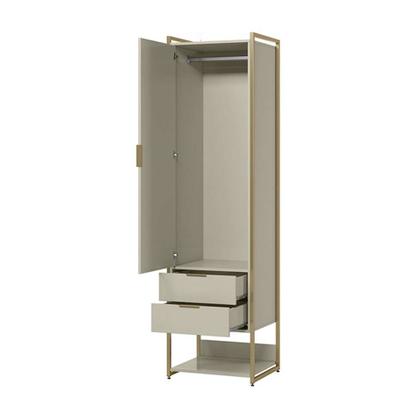 Guarda-Roupa Closet Industrial Mital 1 PT 6 GV Off White e Dourado - Mobly Imagem de Guarda-Roupa Closet Industrial Mital 1 PT 6 GV Off White e Dourado