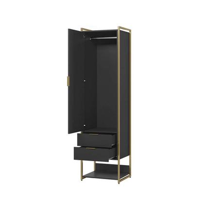 Guarda-Roupa Closet Industrial Mital 1 PT 6 GV Preto e Dourado - Mobly Imagem de Guarda-Roupa Closet Industrial Mital 1 PT 6 GV Preto e Dourado