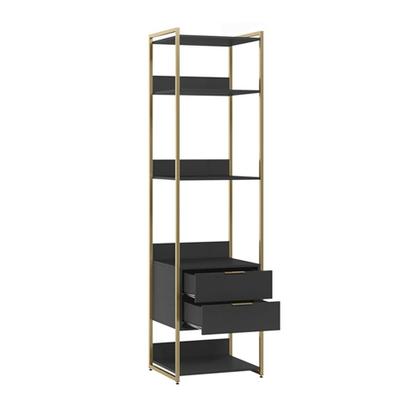 Imagem de Guarda-Roupa Closet Industrial Mital 1 PT 6 GV Preto e Dourado