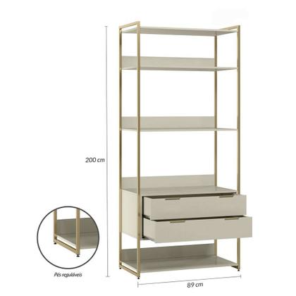 Guarda-Roupa Closet Industrial Mital 1 PT 8 GV Off White e Dourado - Mobly Imagem de Guarda-Roupa Closet Industrial Mital 1 PT 8 GV Off White e Dourado